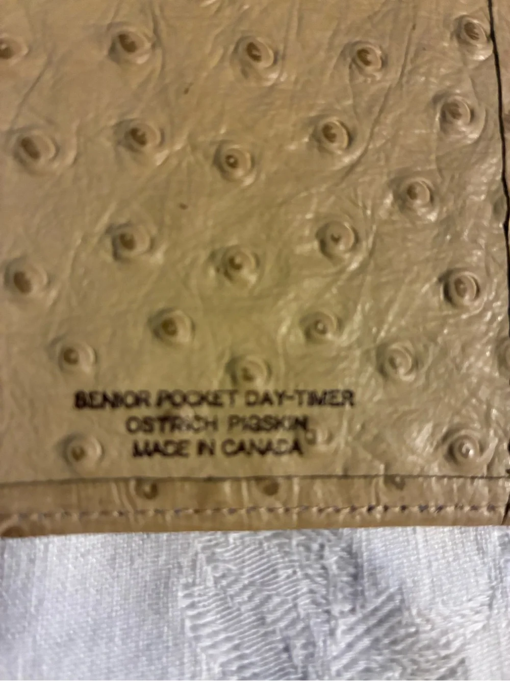 Benoir Pocket Daytimer Ostrich Embossed Leather  Wallet Mustard Yellow Canada